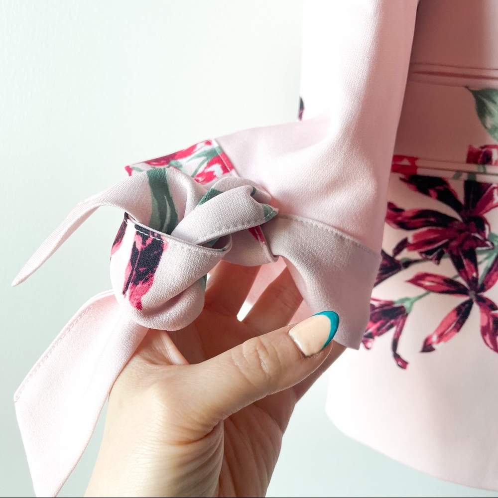 NWT Nine West Floral Tie Sleeve Blazer Jacket - Picture 7 of 8